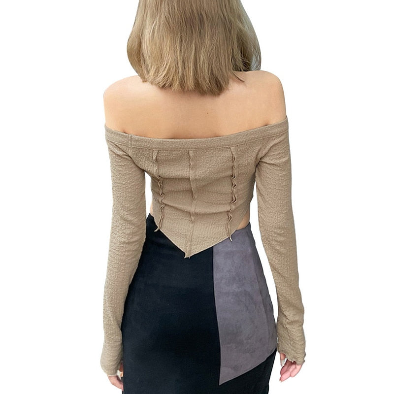 Fairy Grunge Long Sleeve Top Khaki