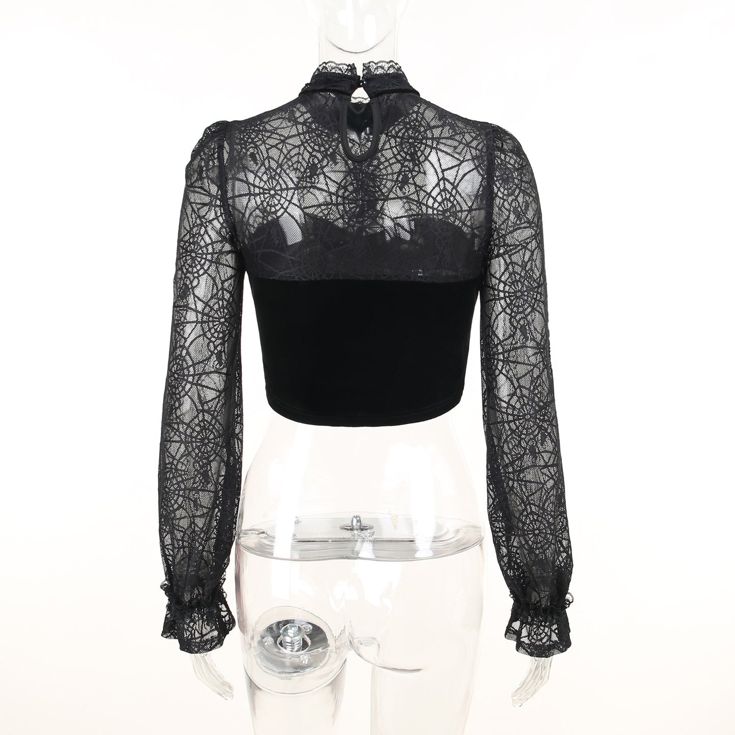 Gothic Elegant Lace Velvet Blouse