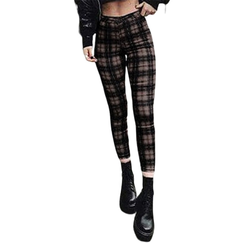 Punk Rock Plaid Leggings Pants