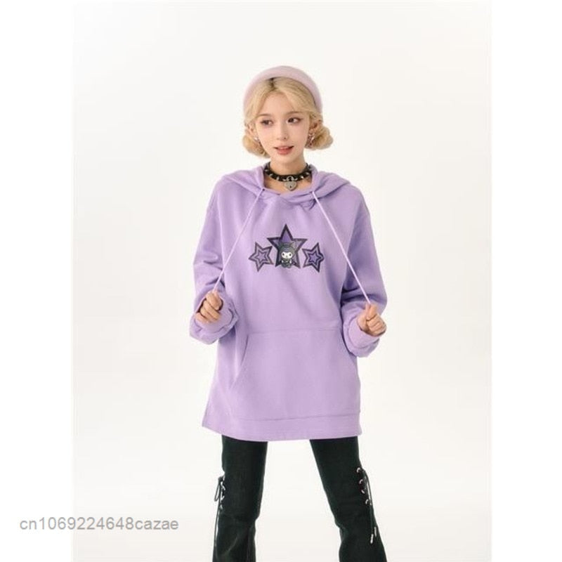 Sanriocore Kuromi Little Devil Hoodie Sweatshirt