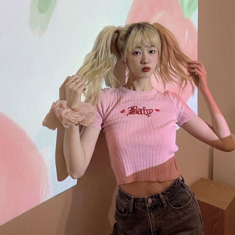 Baby Embroidery Crop Top