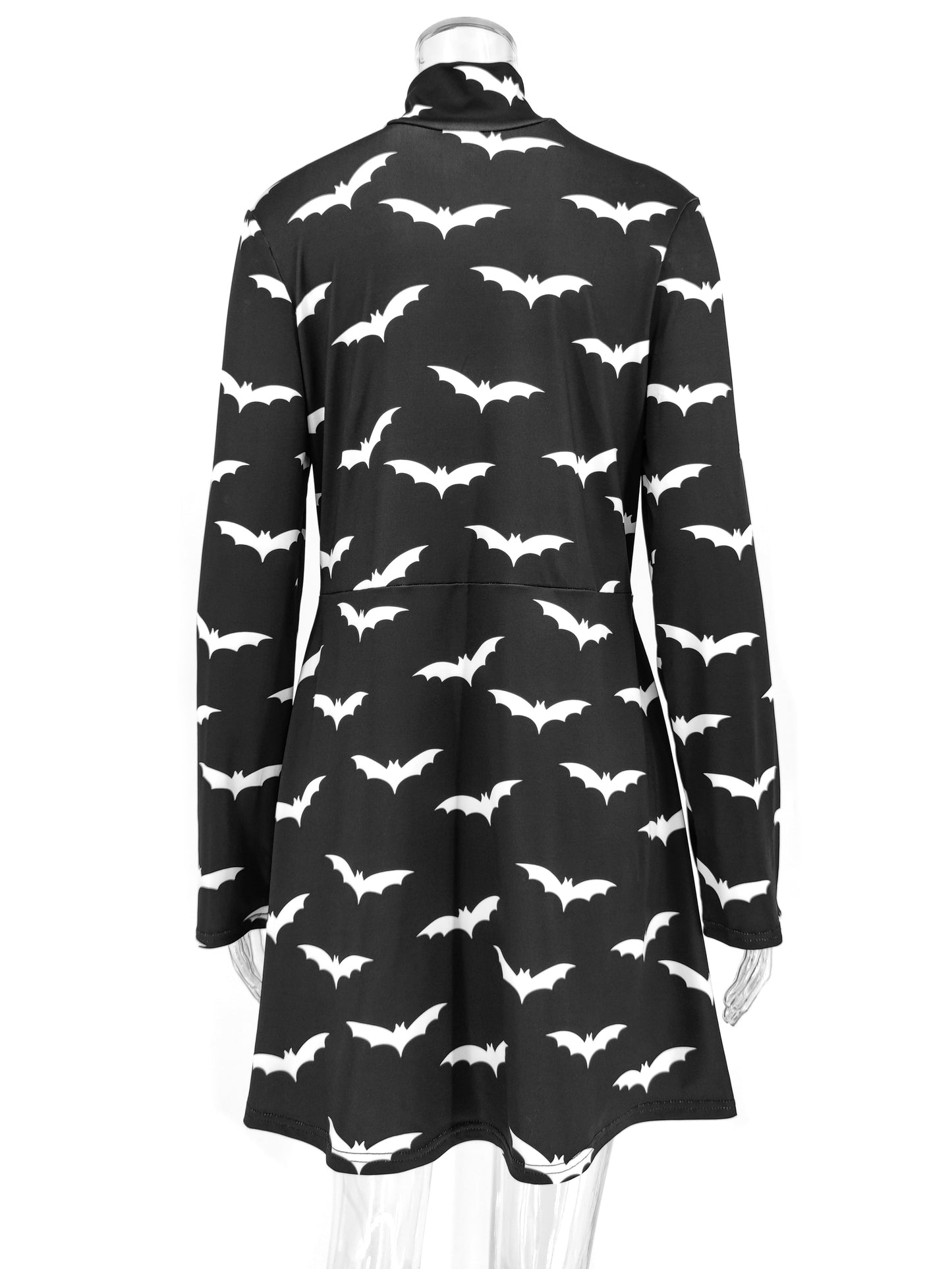 Gothic Black Bat Pattern Dress