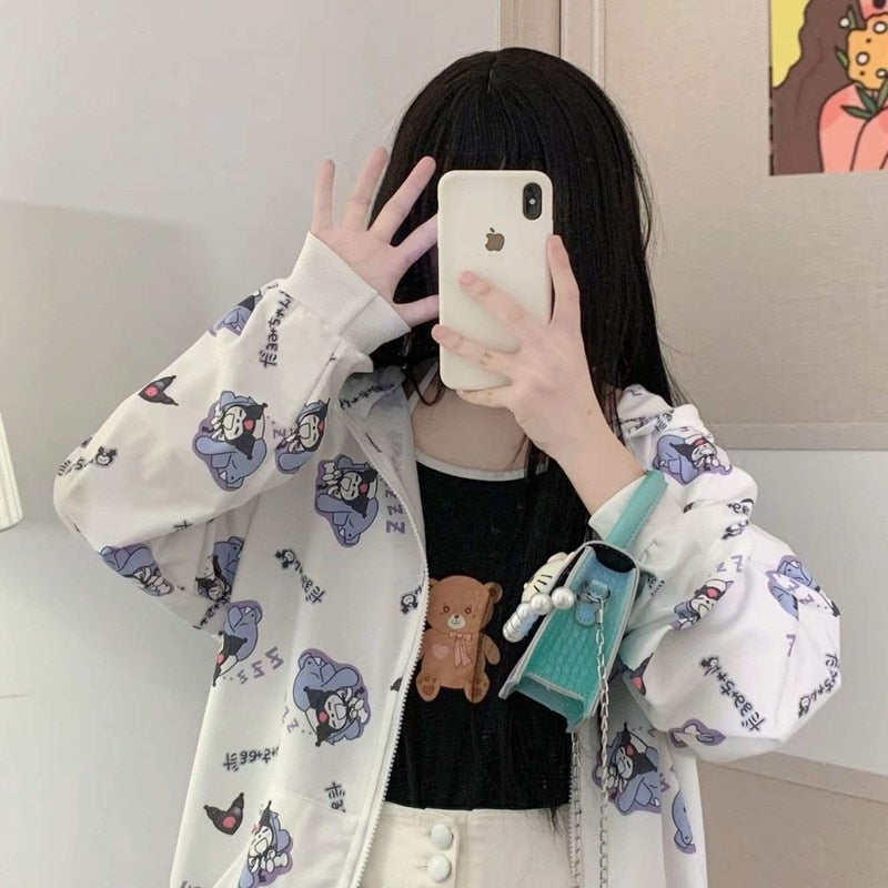 Sanriocore Sleepy Kuromi Hoodie