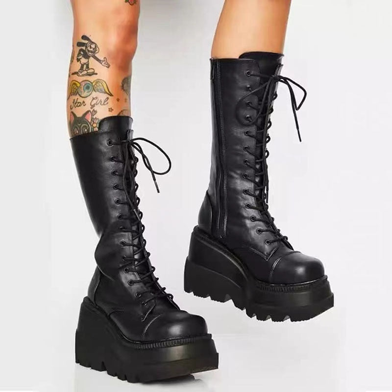 Grunge Platform Combat Boots