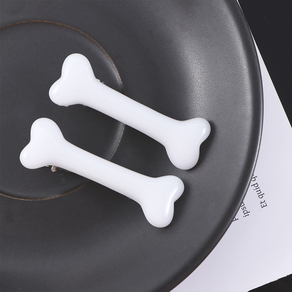 Bones 2pcs Hair Clips Gothic Punk