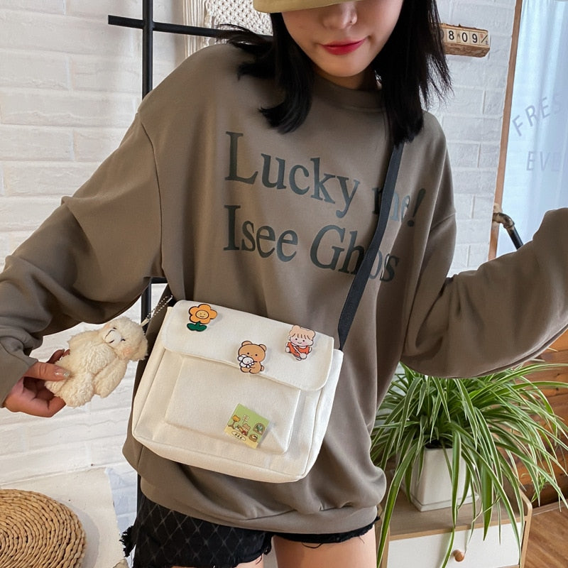 Kawaii Canvas Shoulder Bag