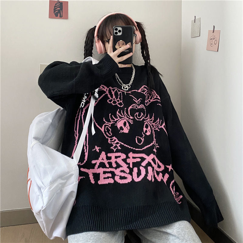 Sailor Moon Anime Pastel Goth Sweater