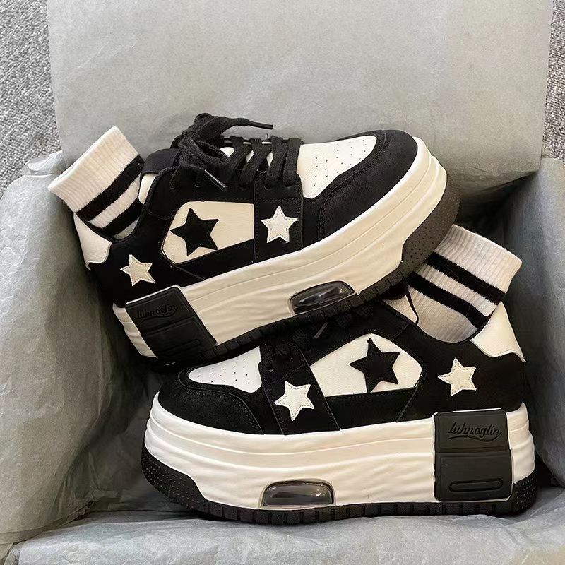 K-Pop Star Platform Sneakers - Black – Aesthetics Boutique