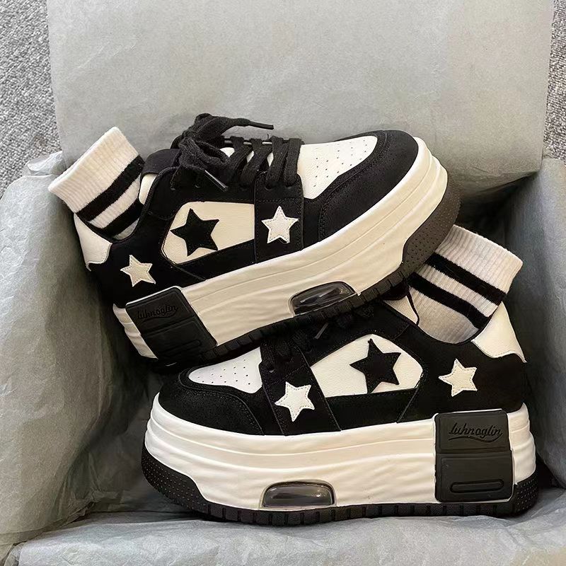 K-Pop Star Platform Sneakers - Black â Aesthetics Boutique