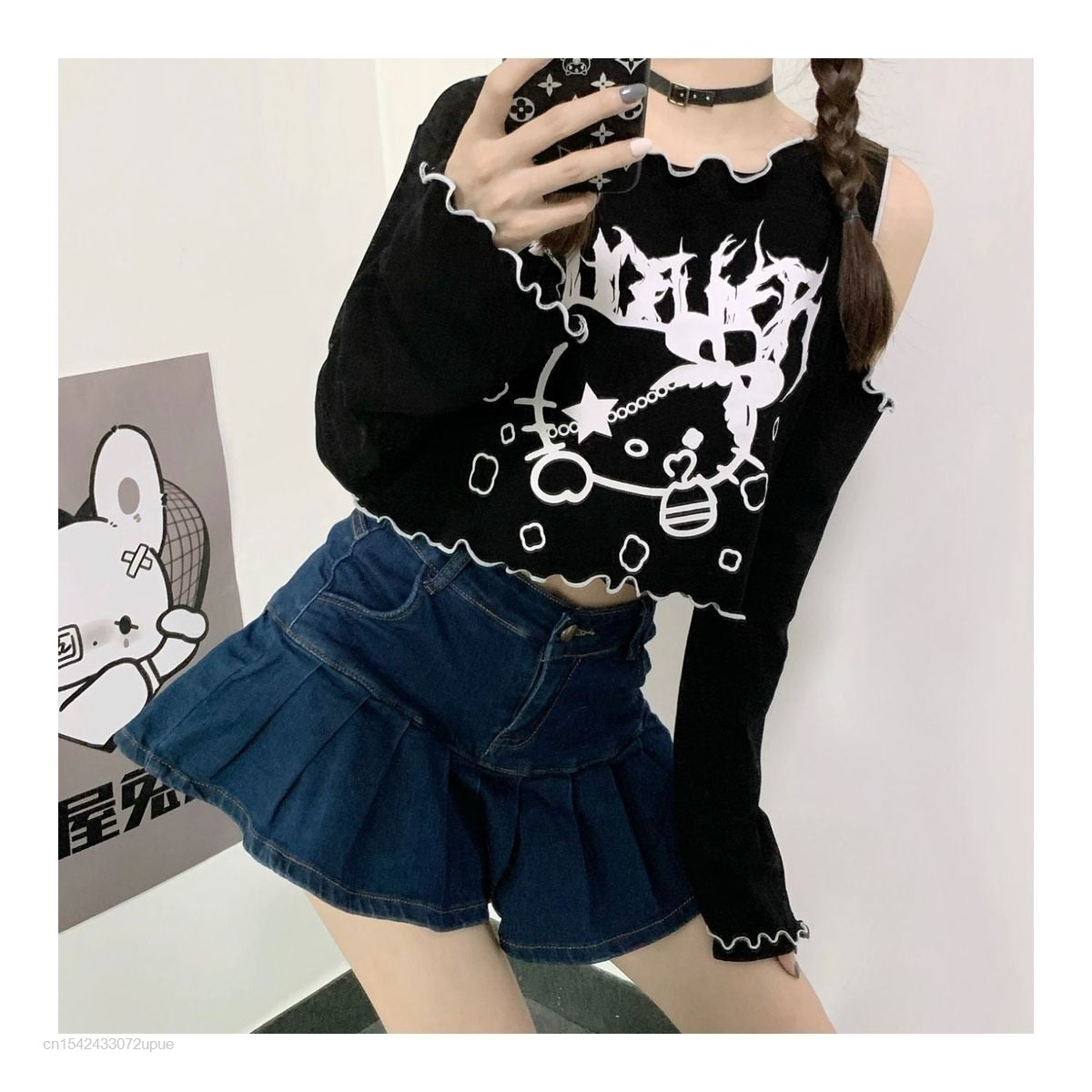 Gothic Dark Grunge Hello Kitty Top