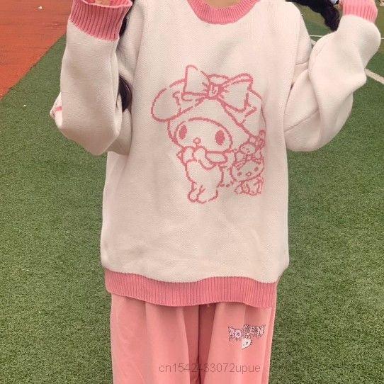 Kawaii My Melody Lovely Sweater White Pink