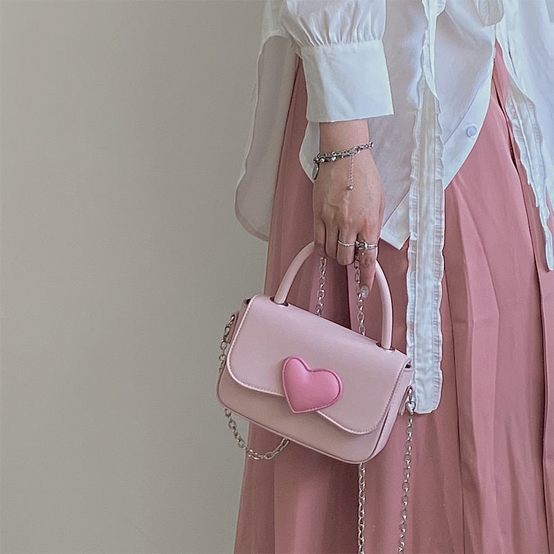 Dollette Kawaii Pink Heart Girly Handbag
