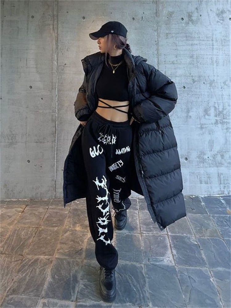 Egirl Gothic Graphic Black Jogging Sweatpants