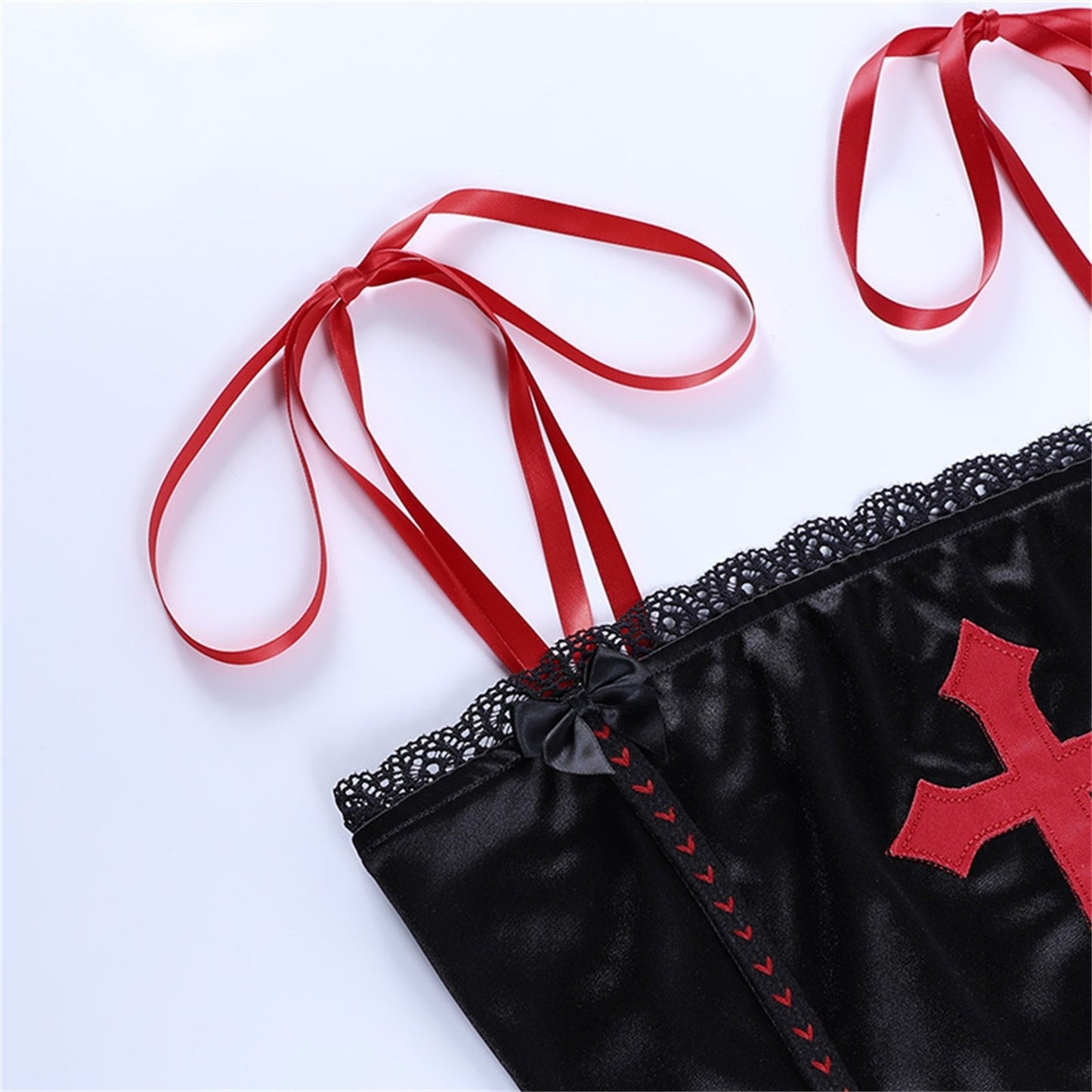 Gothic Vampire Cross Crop Top