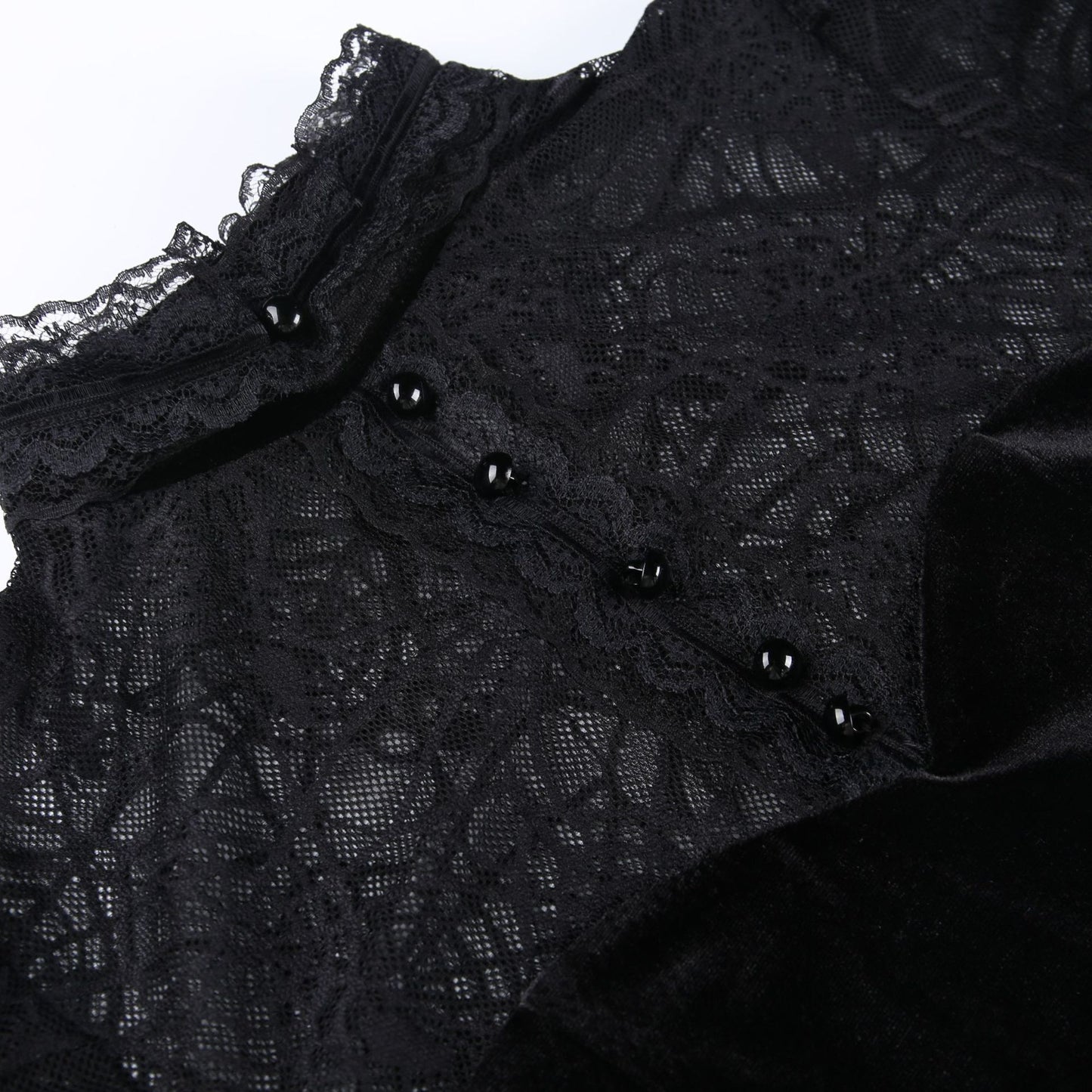 Gothic Elegant Lace Velvet Blouse