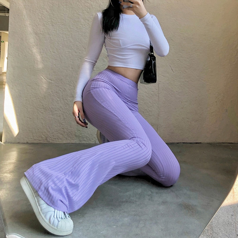 Y2K High Waist Bell Bottom Pants