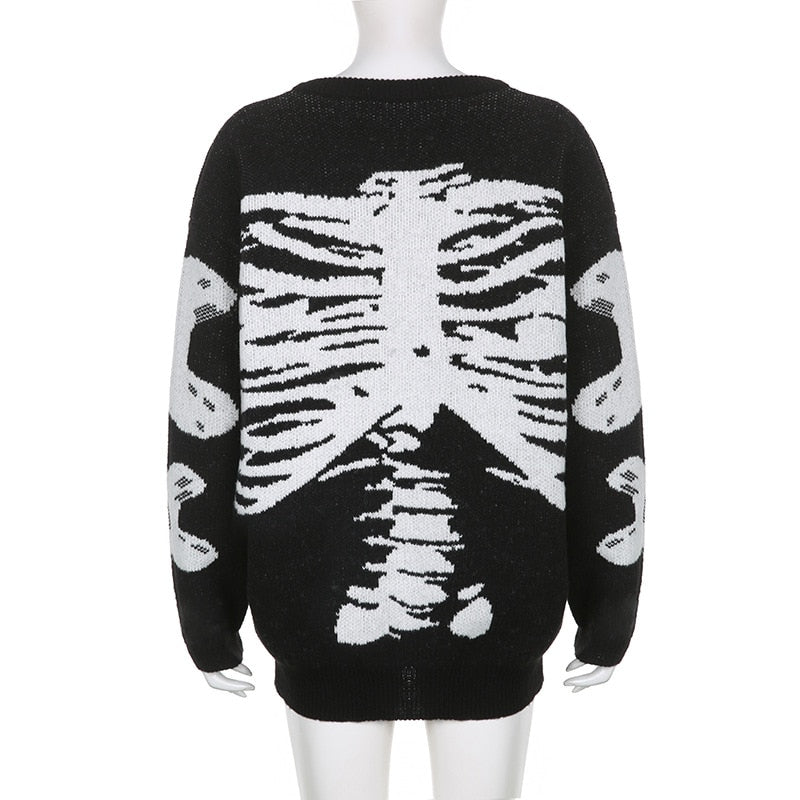 Gothic Aesthetic Skeleton Sweater