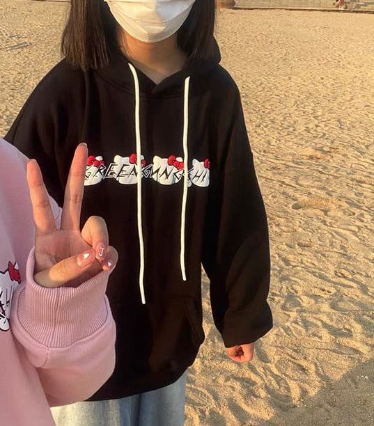 Sanriocore Flustered Kitty Hoodie Kawaii