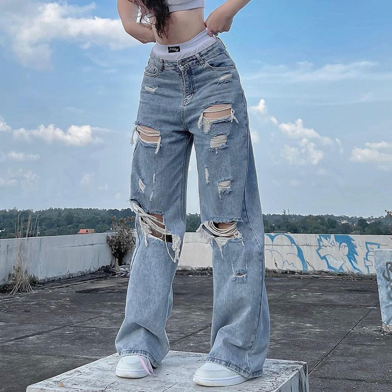 Y2K Grunge Ripped Baggy Jeans