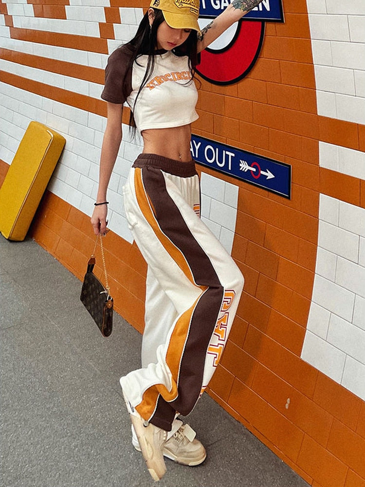 Y2K Retro Matching Set Crop Top + Pants