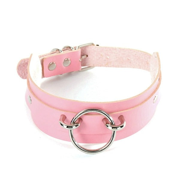 Wide Choker Collar Pink