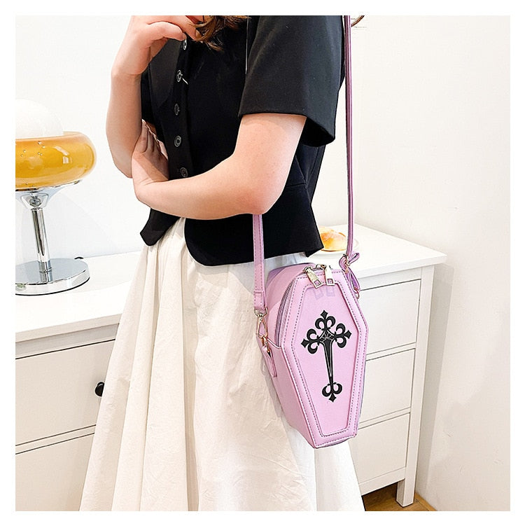 Pastel Goth Coffin Shape Purse