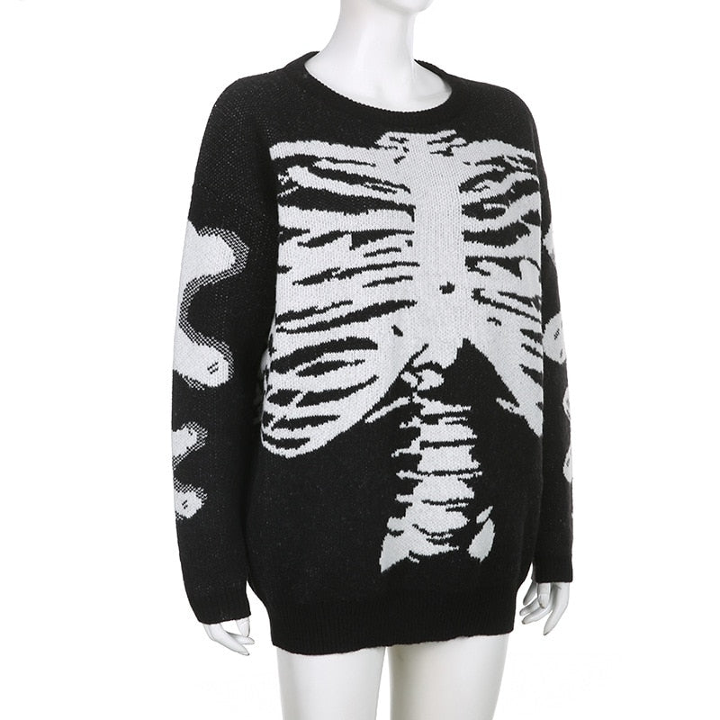 Gothic Aesthetic Skeleton Sweater
