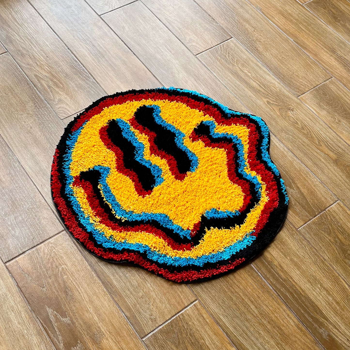 Trippy Smiley Face Rug