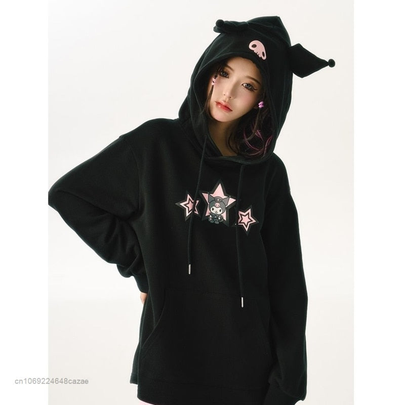 Sanriocore Kuromi Little Devil Hoodie Sweatshirt