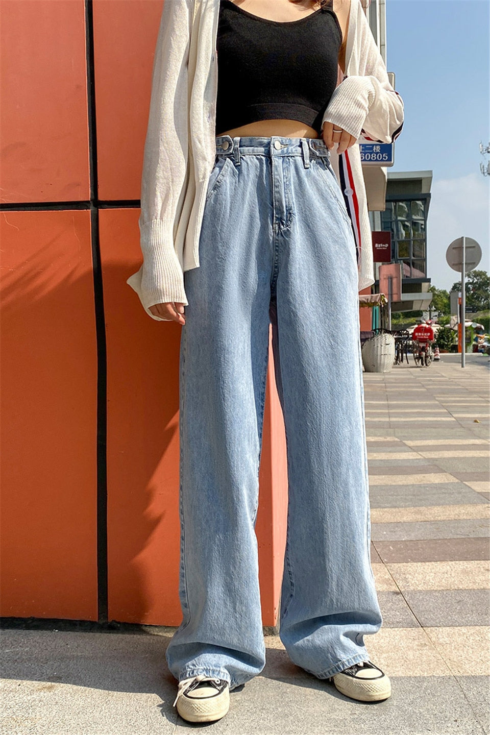 Y2K Grunge High Waist Denim Pants Wide Leg