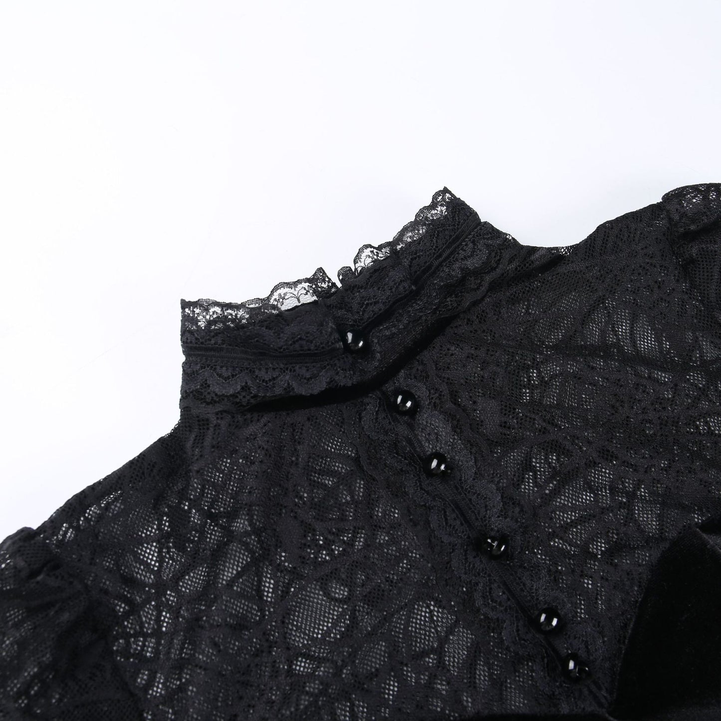 Gothic Elegant Lace Velvet Blouse
