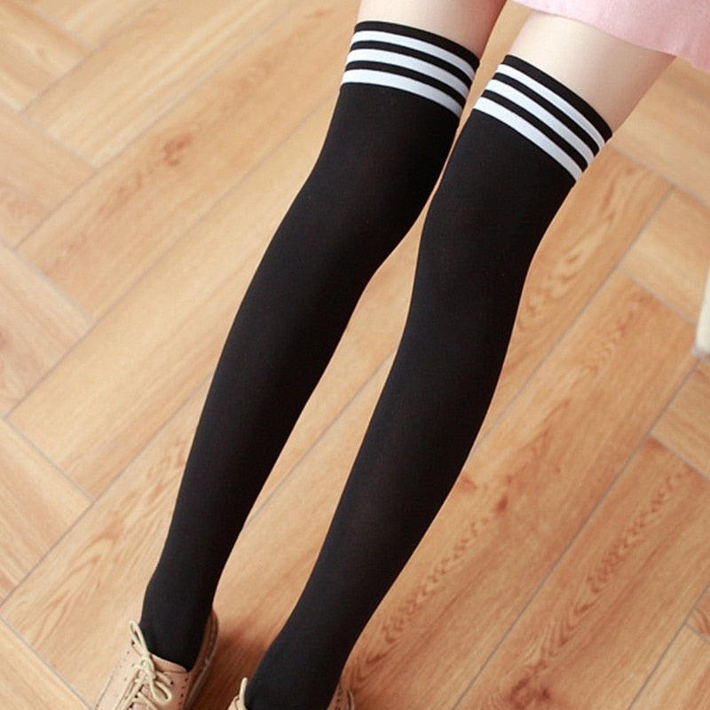 Dark Academia Thigh High Socks