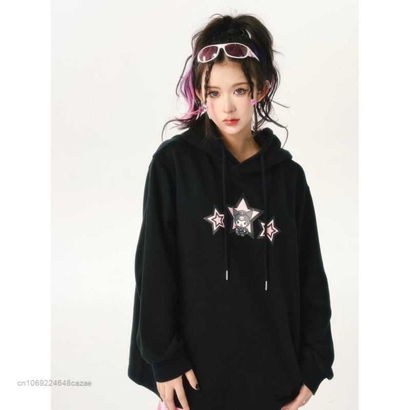 Sanriocore Kuromi Little Devil Hoodie Sweatshirt