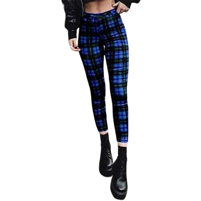 Punk Rock Plaid Leggings Pants