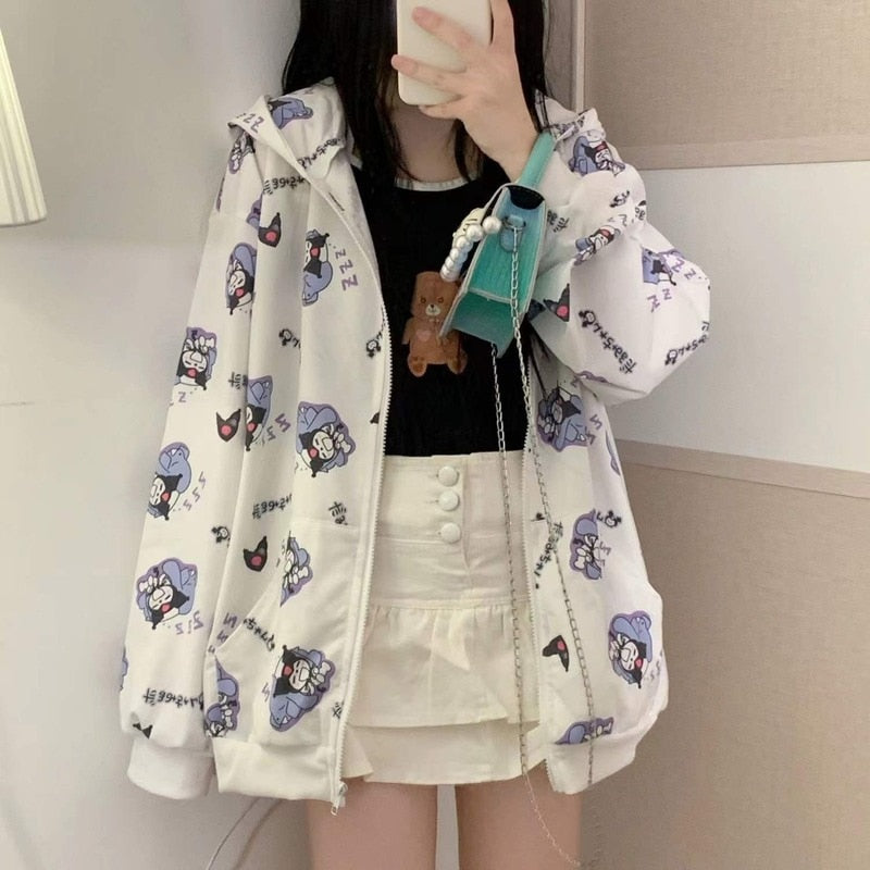 Sanriocore Sleepy Kuromi Hoodie