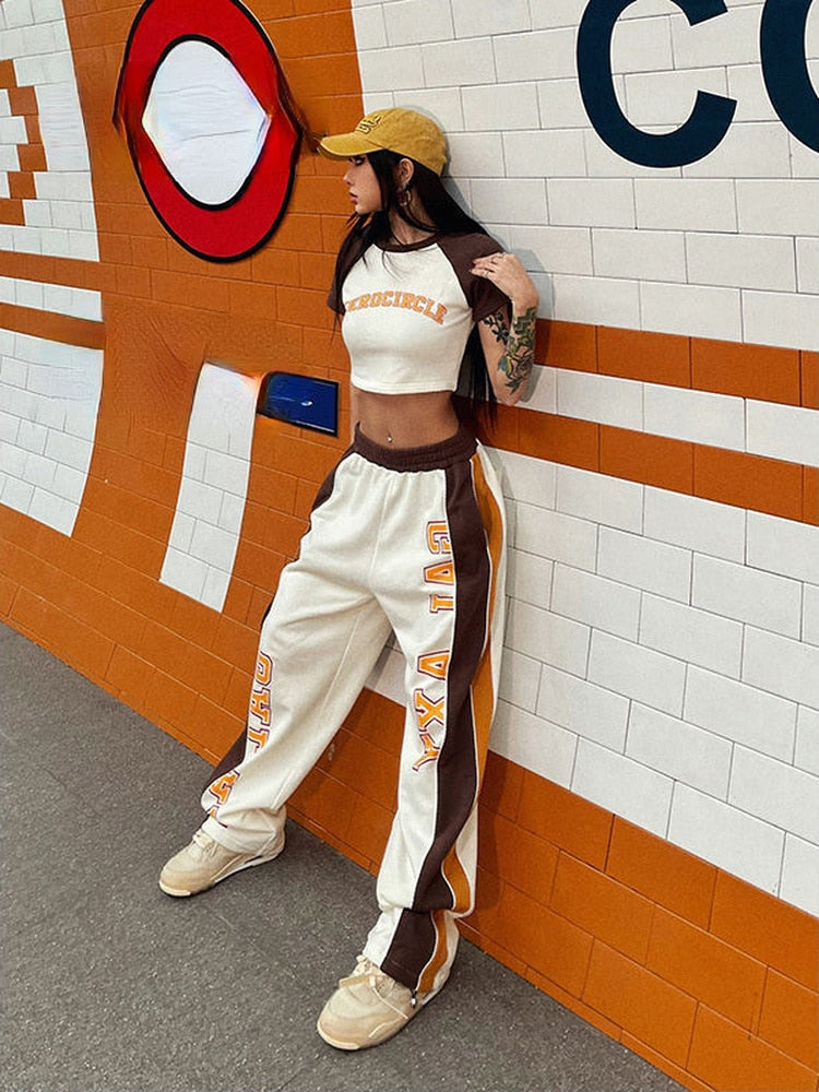 Y2K Retro Matching Set Crop Top + Pants