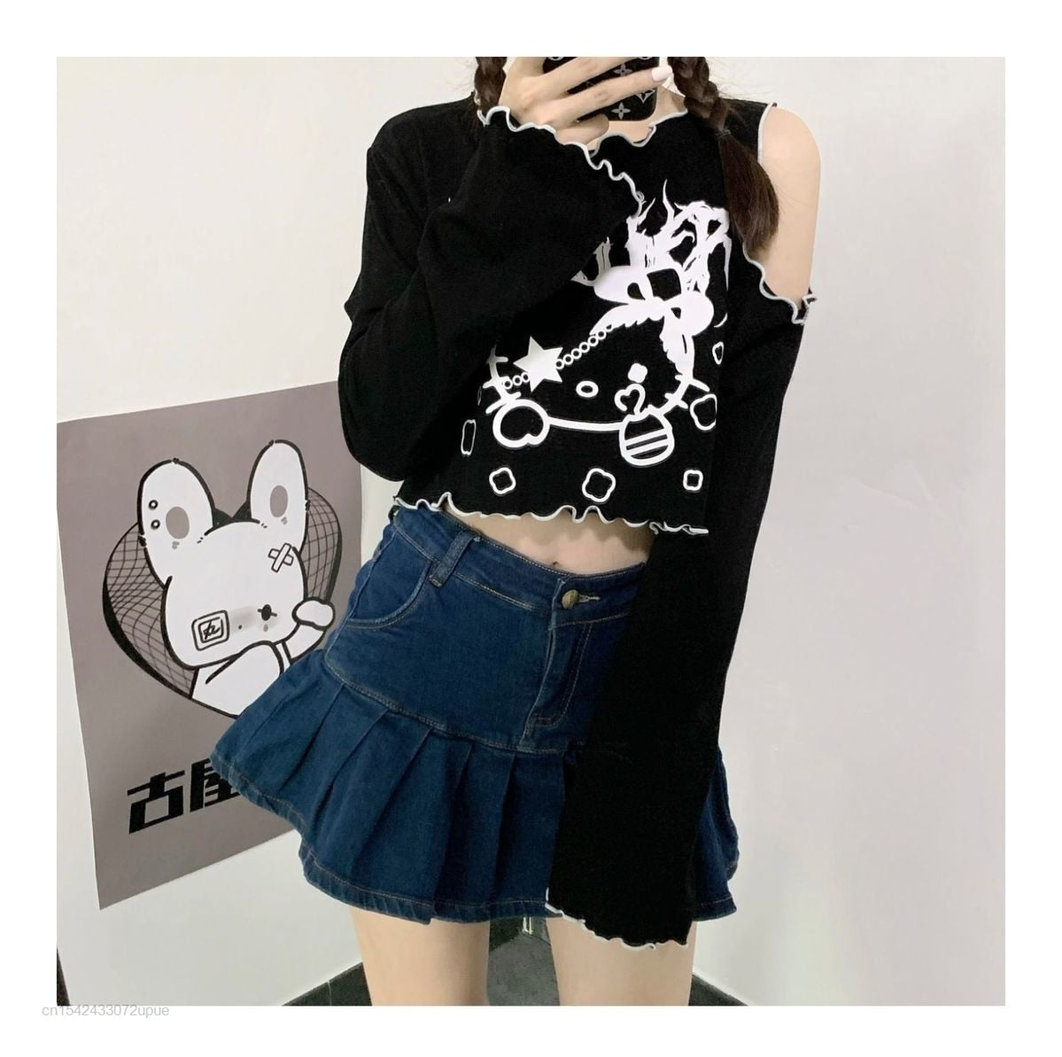 Gothic Dark Grunge Hello Kitty Top