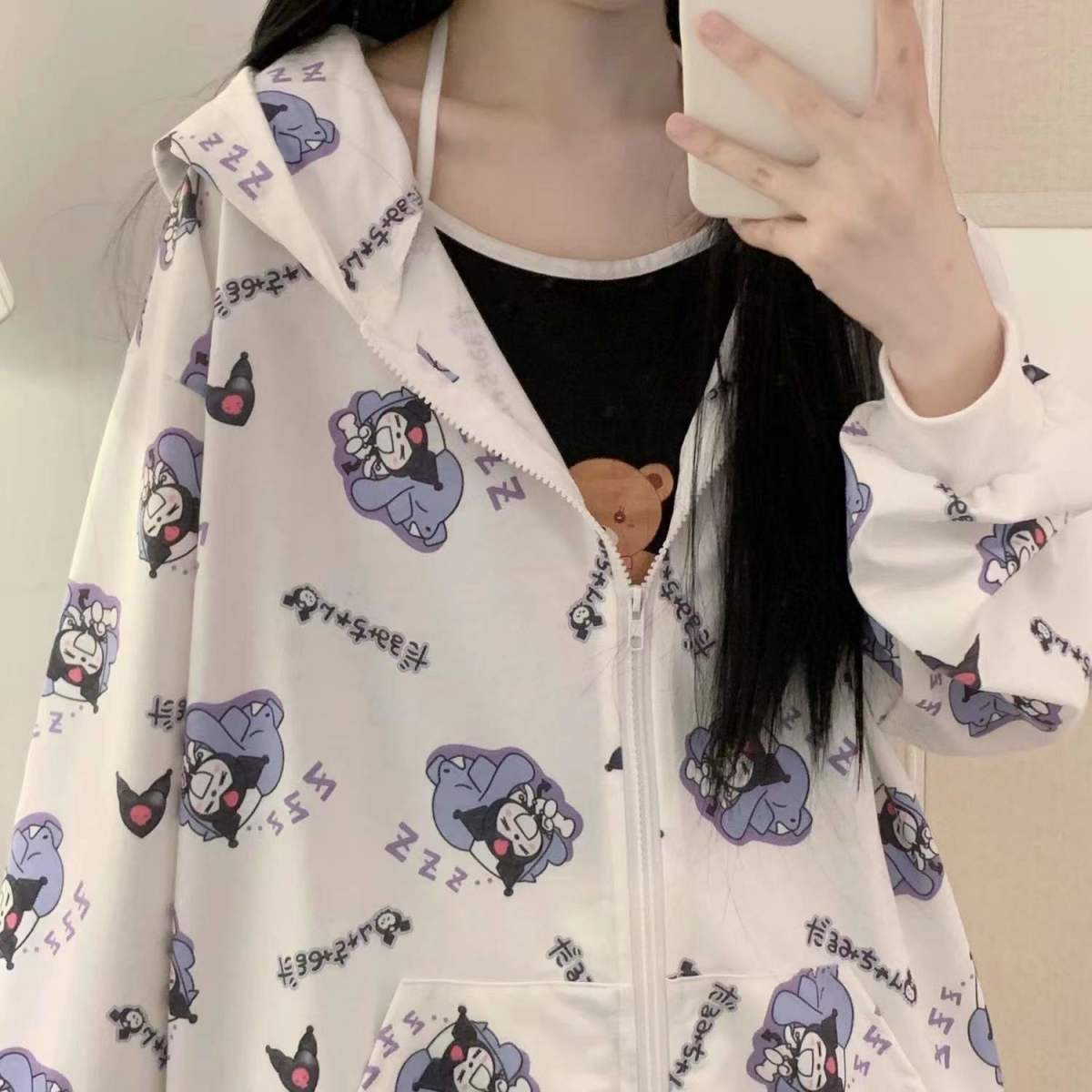 Sanriocore Sleepy Kuromi Hoodie
