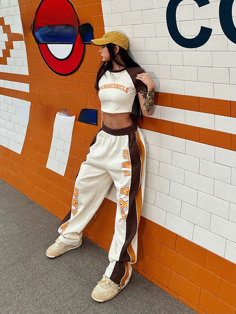 Y2K Retro Matching Set Crop Top + Pants