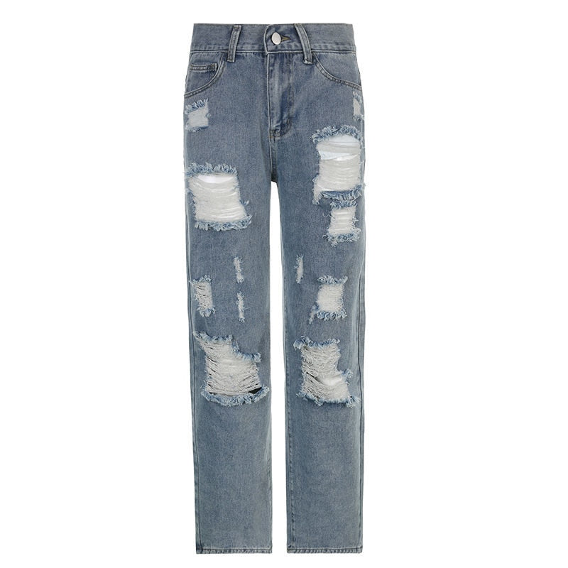 Y2K Grunge Ripped Baggy Jeans