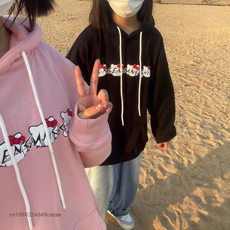 Sanriocore Flustered Kitty Hoodie Kawaii