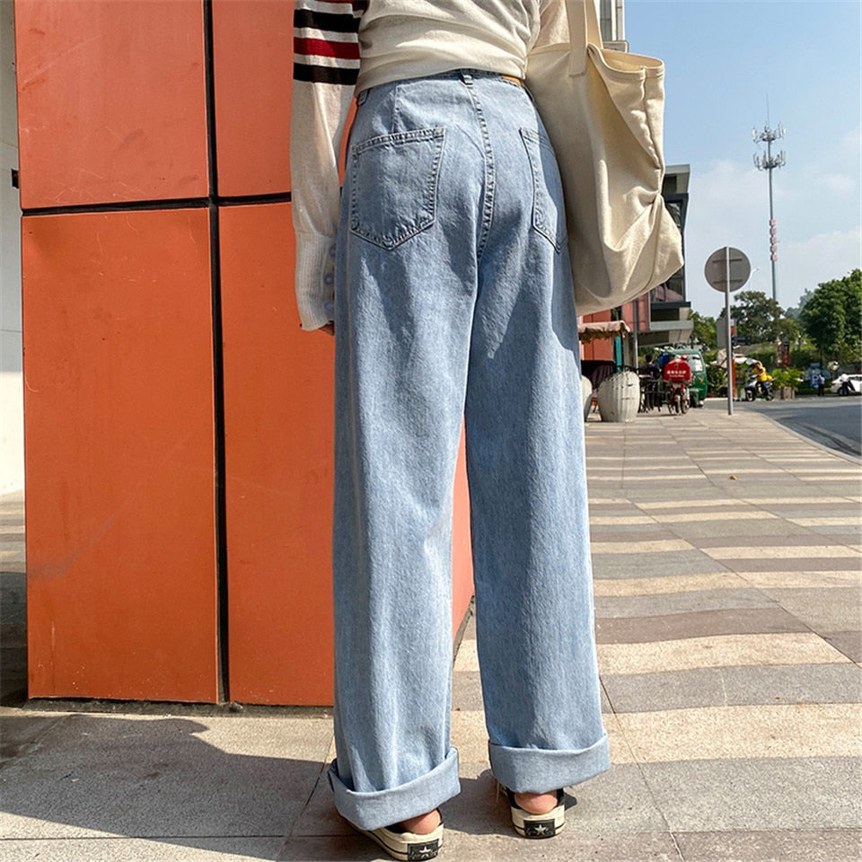 Y2K Grunge High Waist Denim Pants Wide Leg