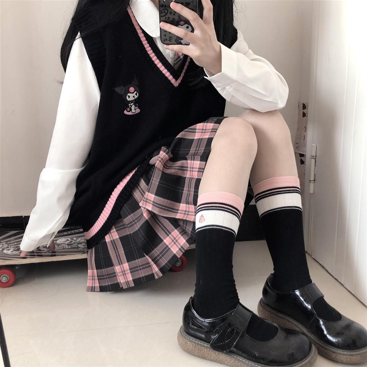 Kawaii Sweater Vest Kuromi Black
