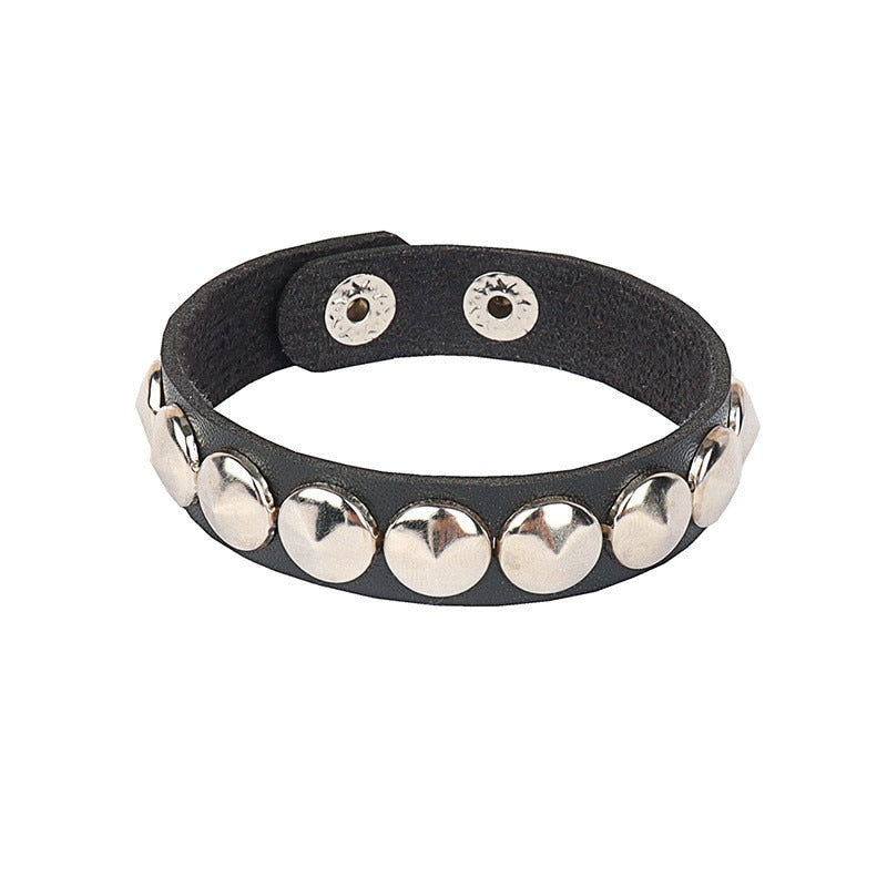 Punk Rock Studded Wristband Black