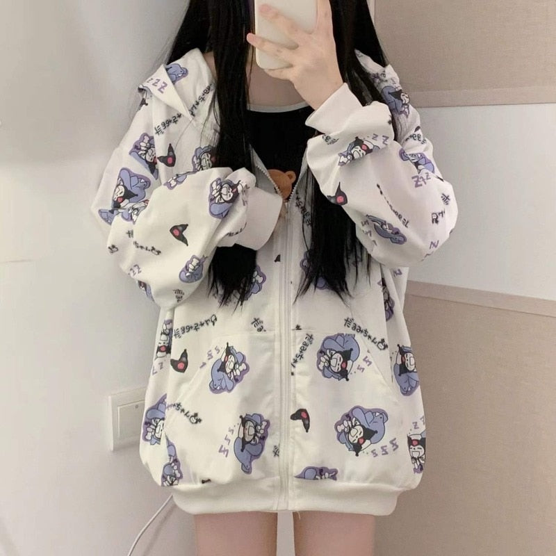 Sanriocore Sleepy Kuromi Hoodie