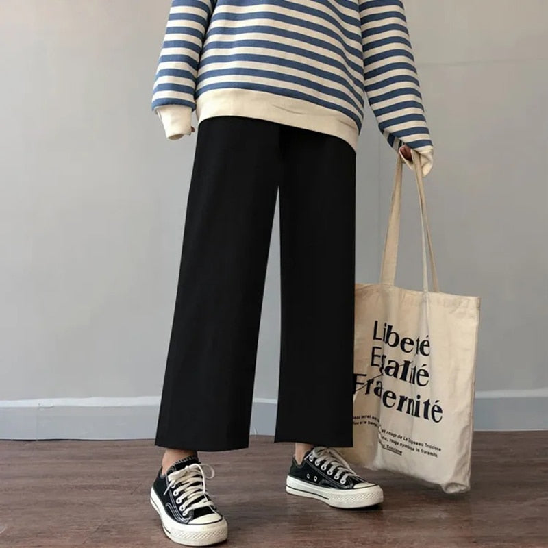 Simple Casual Pants Black