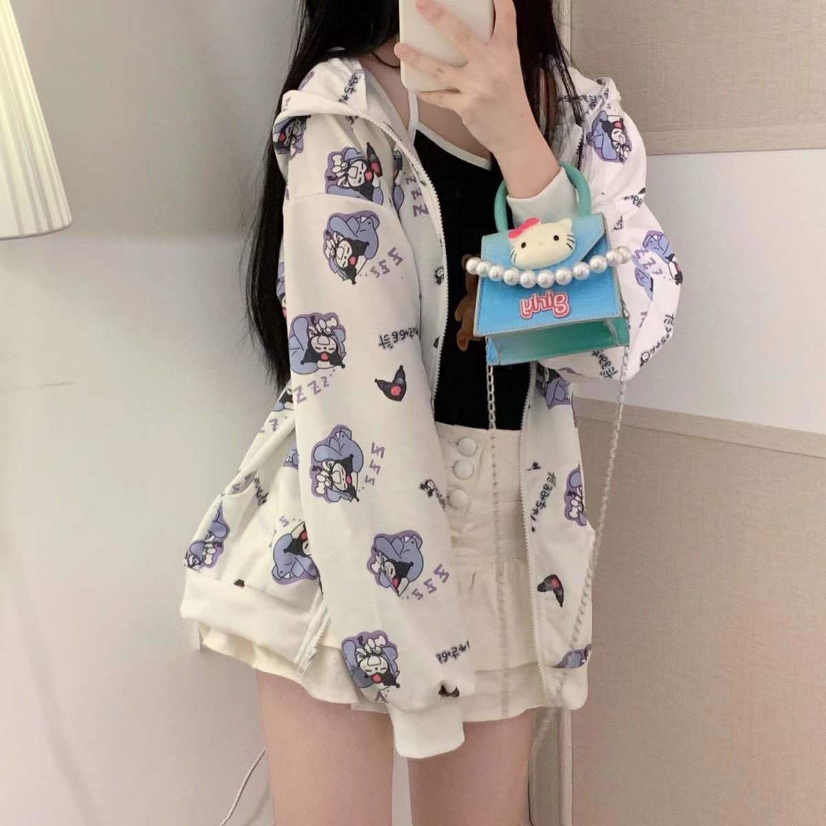 Sanriocore Sleepy Kuromi Hoodie