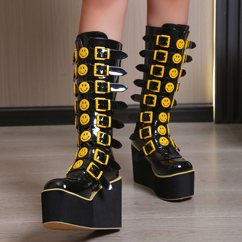 Punk Smiley Egirl Boots