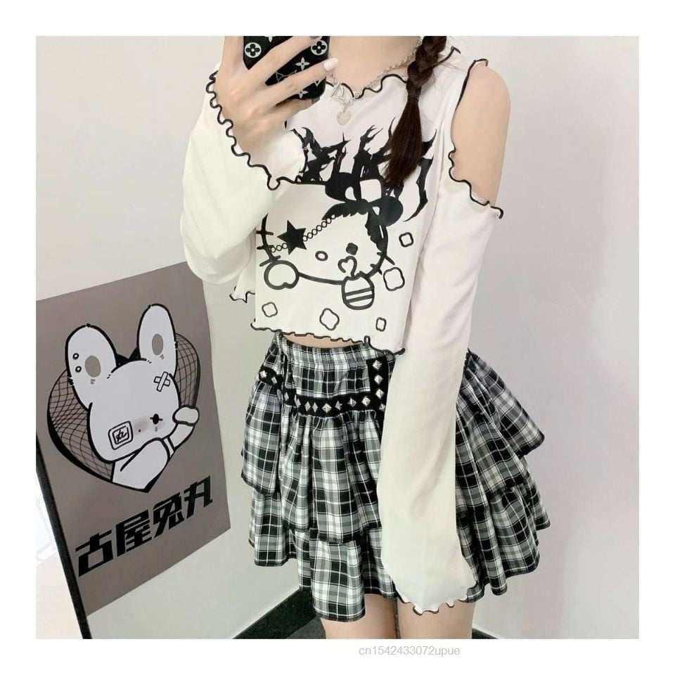 Gothic Dark Grunge Hello Kitty Top