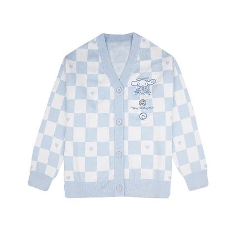 Cinnamoroll Blue Checker Cardigan Sweater